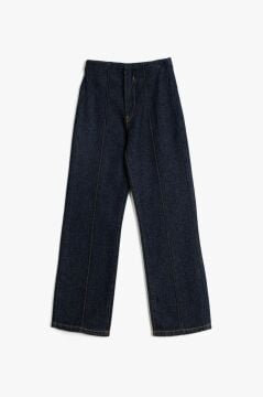 Koton Kız Çocuk Kot Pantolon Düz Paça Cepli Pamuklu- Straight Jean