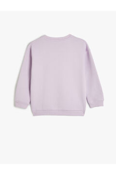 Koton Kız Çocuk Mickey Mouse ve Daisy Duck Sweatshirt Lisanslı Uzun Kollu Bisiklet Yaka Şardonlu