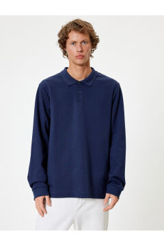 Koton Polo Yaka Sweatshirt Düğmeli Pamuklu