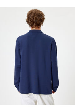 Koton Polo Yaka Sweatshirt Düğmeli Pamuklu