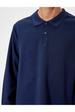 Koton Polo Yaka Sweatshirt Düğmeli Pamuklu