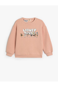 Koton Kız Çocuk Looney Tunes Sweat Lisanslı Bisiklet Yaka Uzun Kollu Şardonlu
