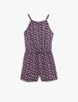 Koton Kız Çocuk Çiçekli Halter Yaka Tulum Pamuklu